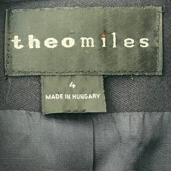 Vintage Military Inspired Wool Suit Cropped Blazer Theo Miles Navy Small - Picture 3 of 7